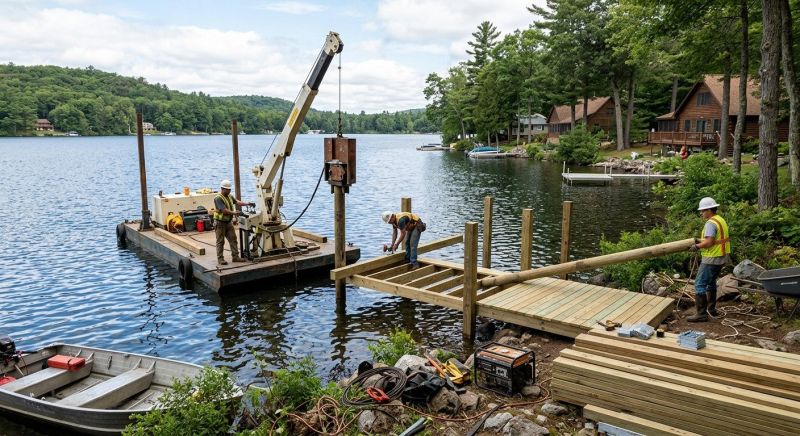 Wood Dock Installation in Overland Park, KS